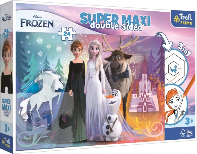 Puzzle 24 dílků Super Maxi Veselý svět Ledového království Disney Frozen