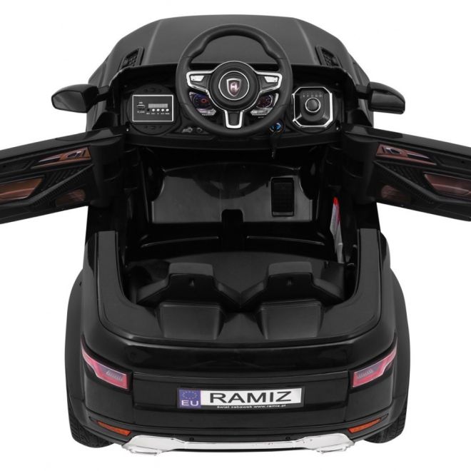 Rapid Racer elektrické auto pro děti černé + dálkové ovládání + pomalý start + EVA + MP3 LED