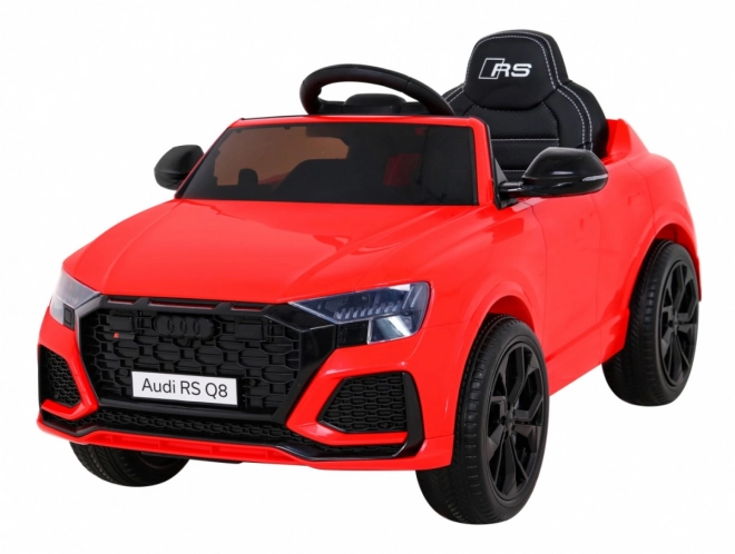 Audi RS Q8 Autobaterie červená + dálkové ovládání + pomalý start + EVA + LED + MP3 USB