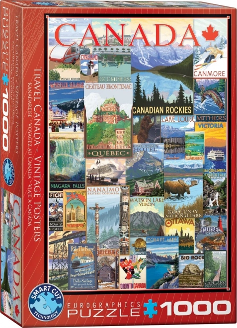 EUROGRAPHICS Puzzle Plakáty z cest Kanadou 1000 dílků