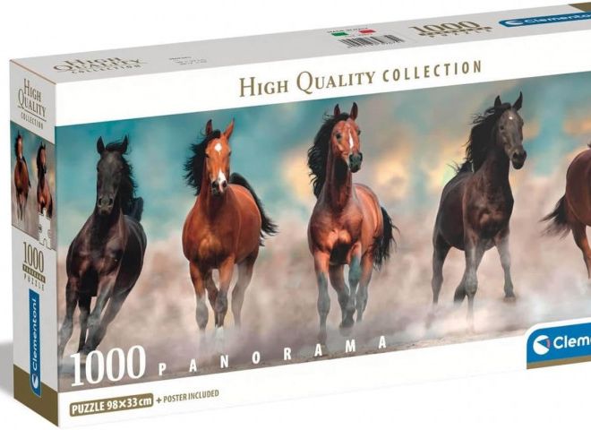 Puzzle 1000 prvků Kompaktní panorama Koně