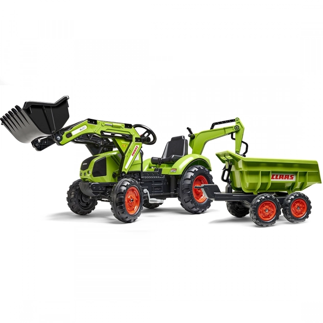 Traktor šlapací Class Atiom 430 zelený s přední i zadní lžící