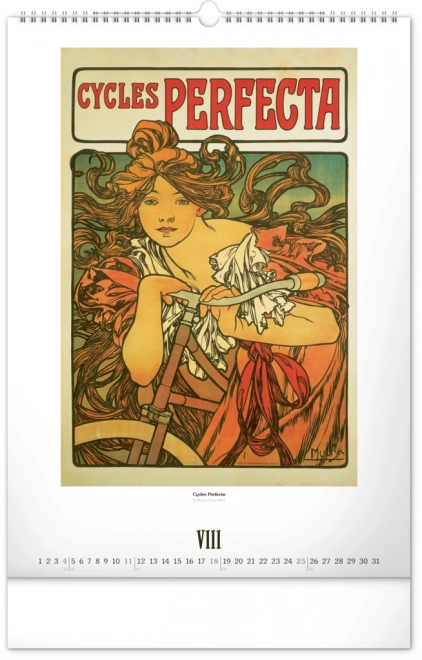 Nástěnný kalendář Alfons Mucha 2024, 33 × 46 cm