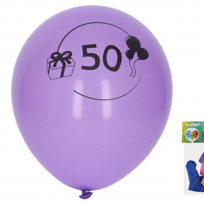 Balónek nafukovací s číslem 50 30 cm - 5 kusů