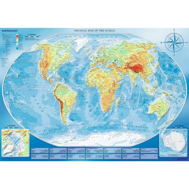 Puzzle 4000 prvků - Velká fyzická mapa světa