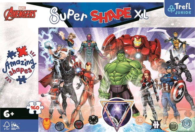 Puzzle 160 dílků XL Super Tvar Avengers odvaha