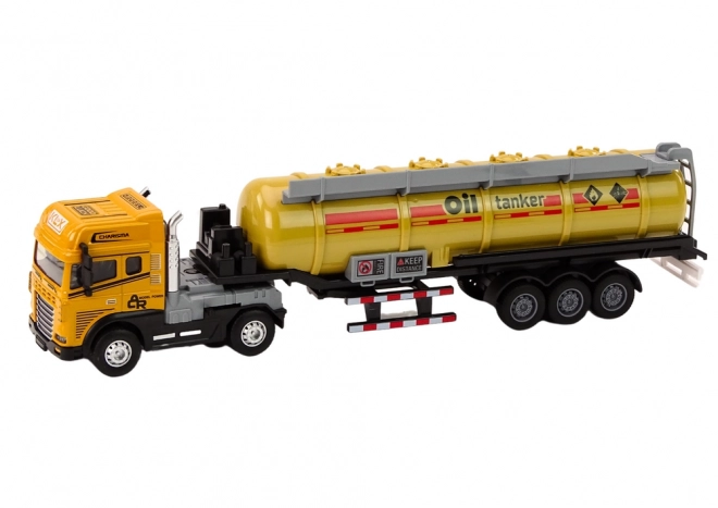 Palivová cisterna Truck TIR 1:24 Přívěs Zvuky Světla Žlutá