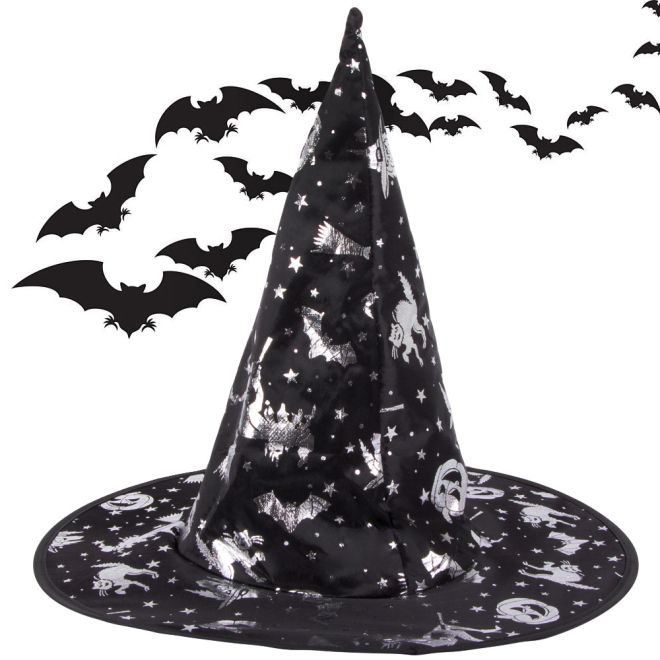 Halloweenský čarodějnický klobouk s motivy