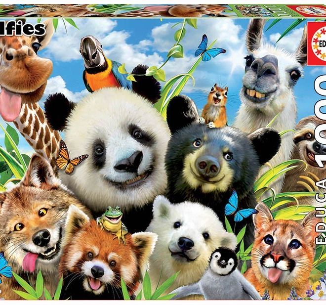 Puzzle 1000 prvků Zvířata Selfie