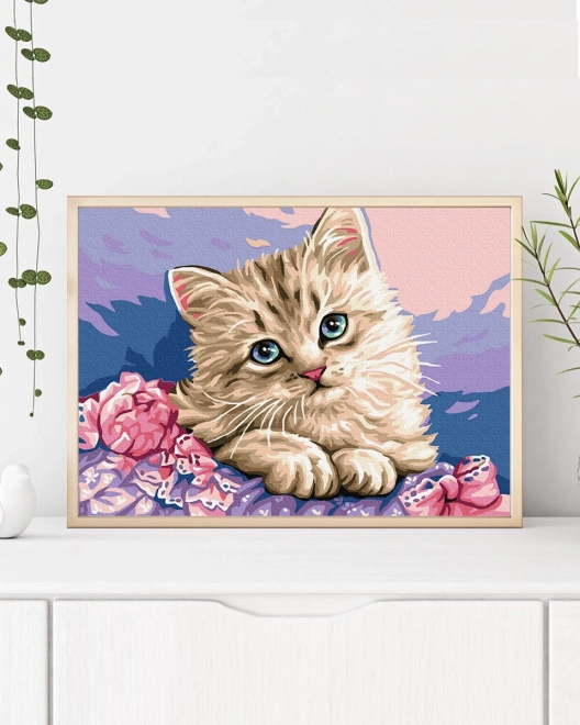 Malování podle čísel Modrooká kočka 40x50 plátno + barvy + štětce