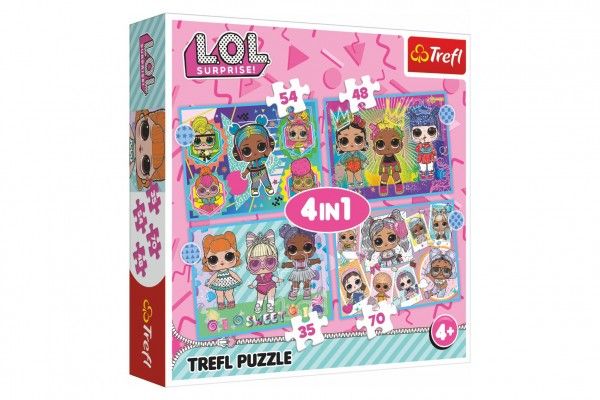Puzzle 4v1 Seznamte se s panenkami LOL Surprise! v krabici 28x28x6cm