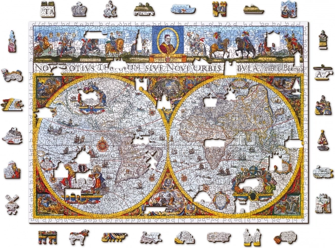 WOODEN CITY Dřevěné puzzle Antická mapa Nova Terrarum 1010 dílků