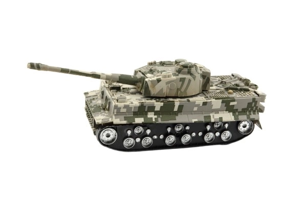 Tank RC TIGER I plast 25cm na baterie se zvukem se světlem v krabici 34x14x14cm