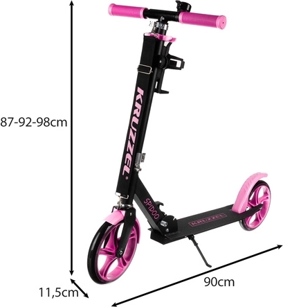 Skládací městská koloběžka pro děti s velkými koly (200 mm) – růžová