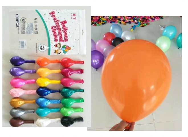Perleťové latexové balónky - 100 kusů