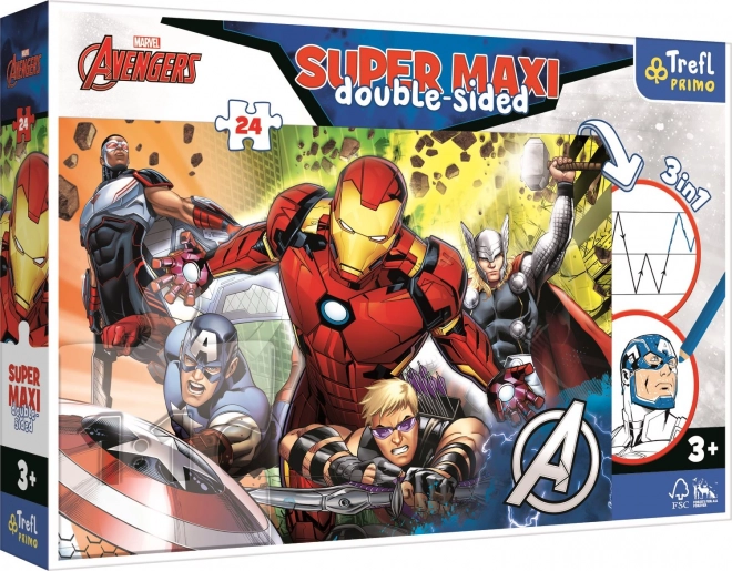 TREFL Oboustranné puzzle Avengers SUPER MAXI 24 dílků