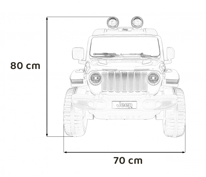 Jeep Wrangler Rubicon baterie pro děti Bílá + dálkové ovládání + rádio MP3 LED + kola EVA