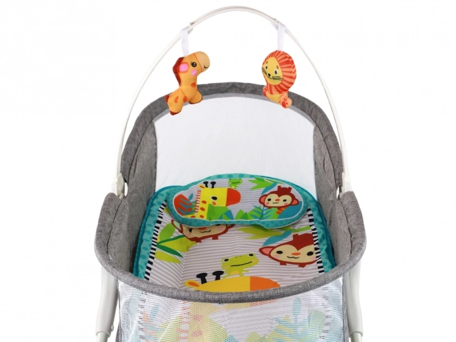 Multifunkční dětská postýlka 2v1 Baby Mat Sounds Vibration Grey