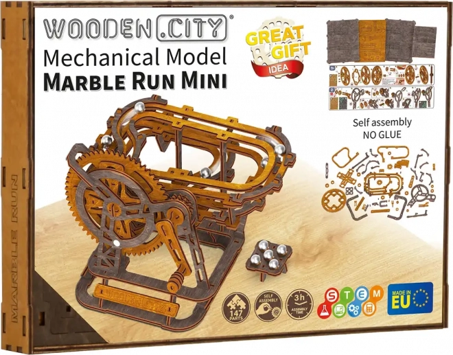 WOODEN CITY 3D dřevěné puzzle Kuličková dráha mini 147 dílků