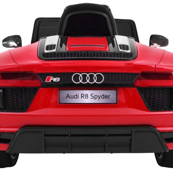 Audi R8 Spyder baterie Červená + Dálkové ovládání + EVA + Pomalý start + Rádio MP3 + LED dioda
