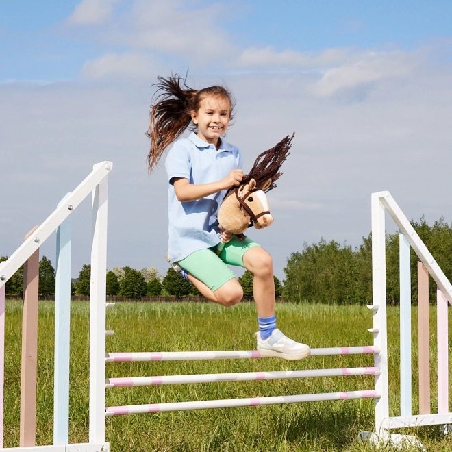 HOPPIHORSE kůň na tyči hobby horse velikost A3 béžový