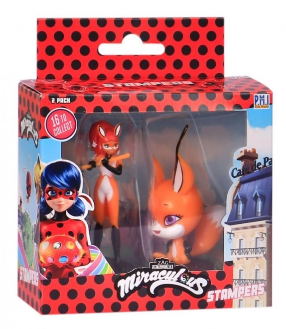 Miraculous: Beruška a černý kocour- razítka 2 ks figurka Ast.