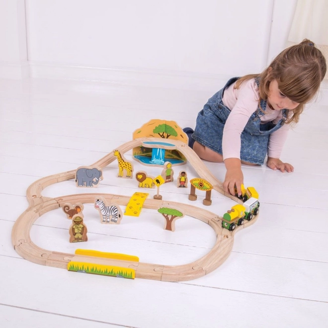 Bigjigs Rail Dřevěná vláčkodráha Safari