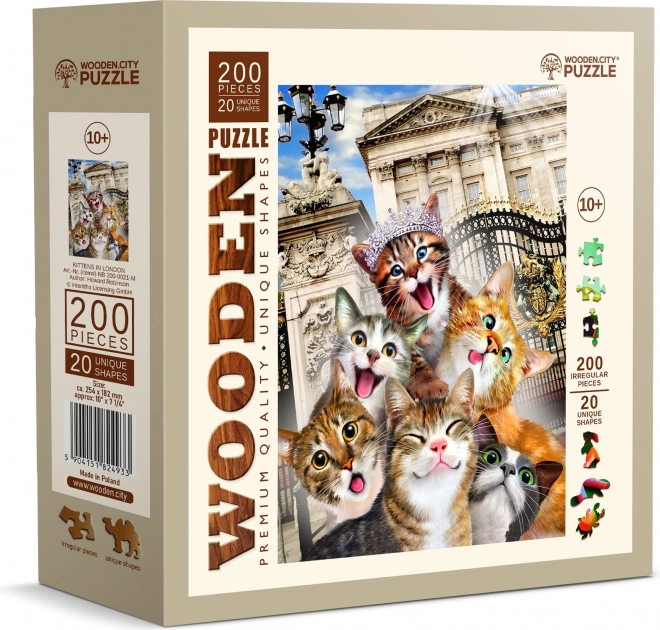 WOODEN CITY Dřevěné puzzle Koťata v Londýně 200 dílků