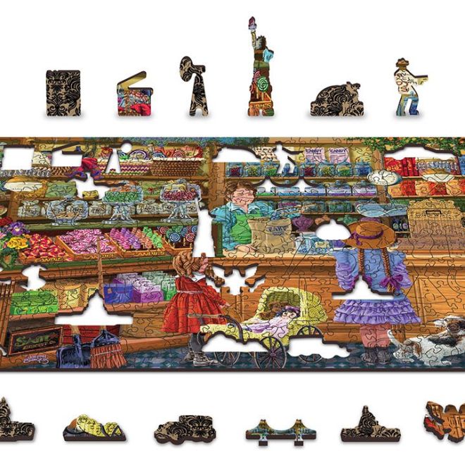 Wooden City Dřevěné puzzle Sladké dobrodružství 2v1, 400 dílků EKO