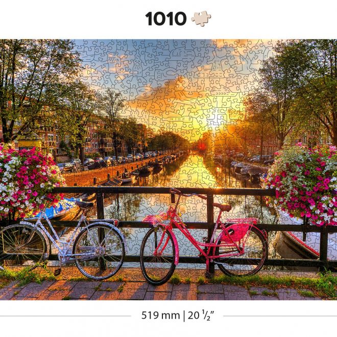 WOODEN CITY Dřevěné puzzle Kola v Amsterdamu 2v1, 1010 dílků EKO
