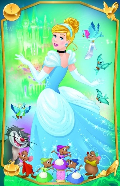 Minipuzzle Krásné princezny/Disney Princess 54dílků 4 druhy v krabičce 6x9x4cm 40ks v boxu