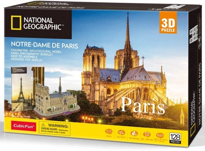 Puzzle 3D NG Notre Dame 128 dílků