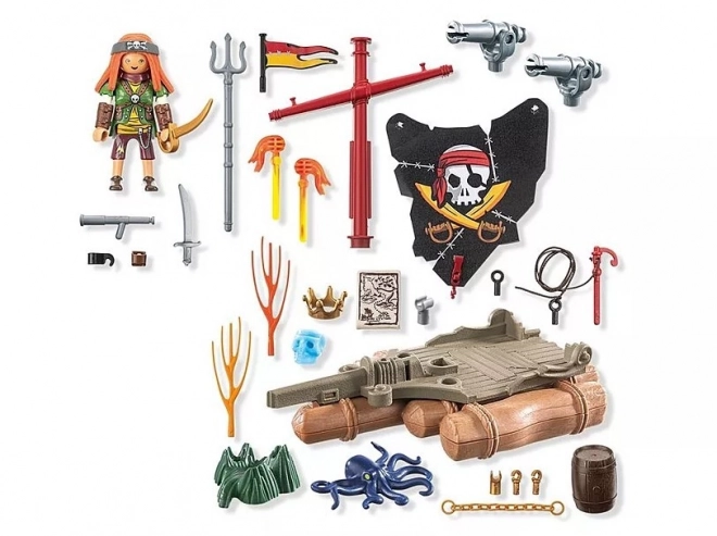 Pirát a poklad na voru PLAYMOBIL