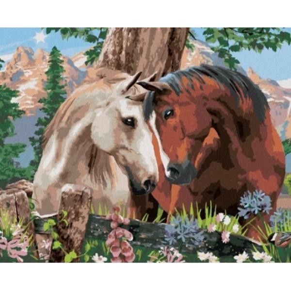 Sada na diamantové malování - zamilovaní koně