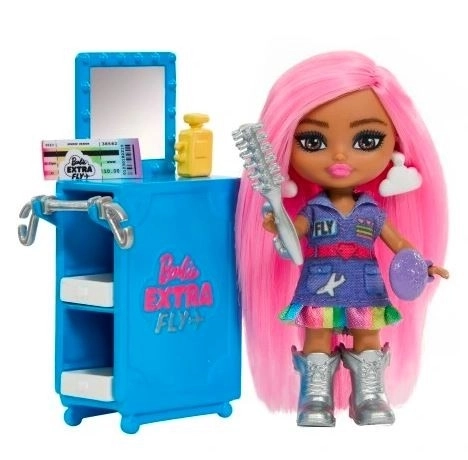 Růžový letoun Barbie Extra Fly Minis s loutkou pilotkou