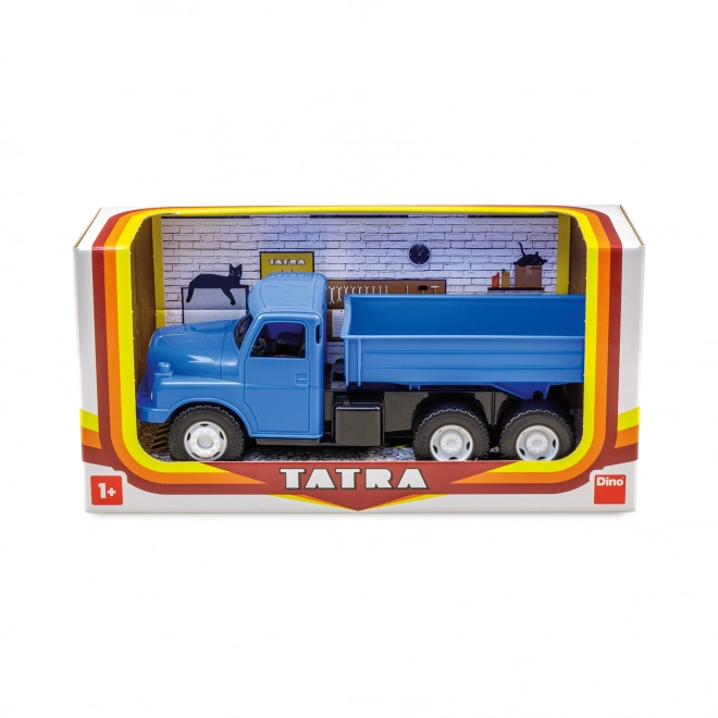 Auto nákladní Tatra 148 valník plast 30cm modrá v krabici 35x18x13cm