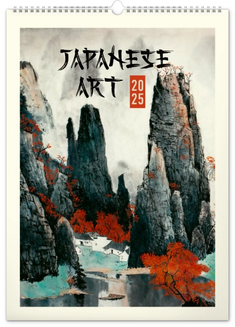 NOTIQUE Nástěnný kalendář Vintage plakáty – japonské umění 2025, 33 x 46 cm