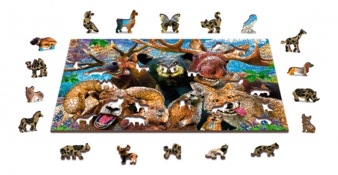 Wooden City Dřevěné puzzle V lese 2v1, 200 dílků EKO