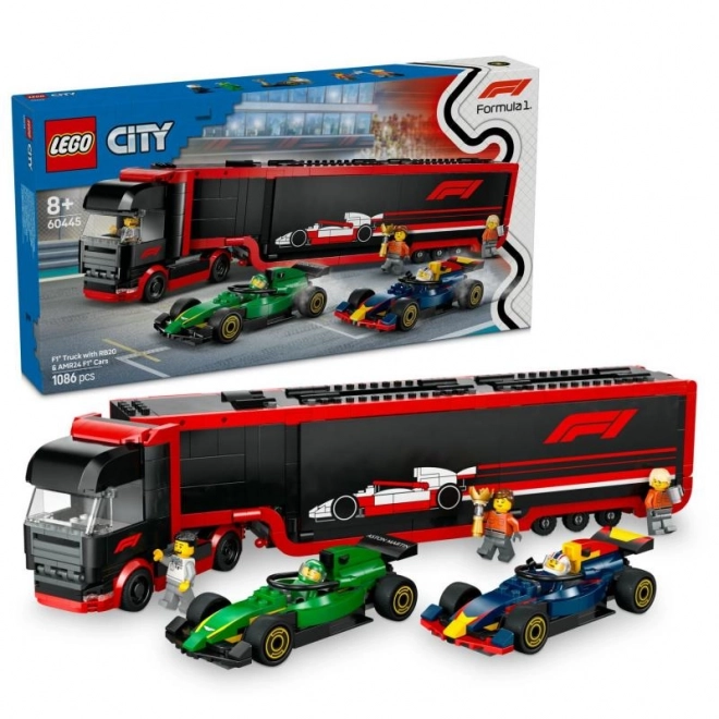 Lego City F1 Tahač s vozy RB20 a AMR24 F1