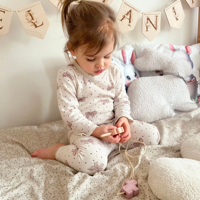 WOOPIE GREEN dřevěná navlékací sada ZOO Montessori 13 dílů