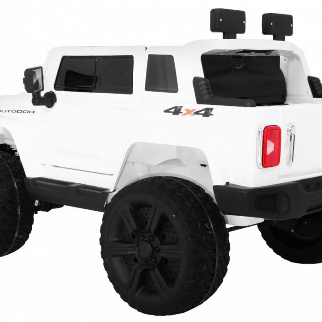 Mighty Jeep bateriové auto pro děti Bílé + 2místné + pohon 4x4 + 2 nosiče zavazadel