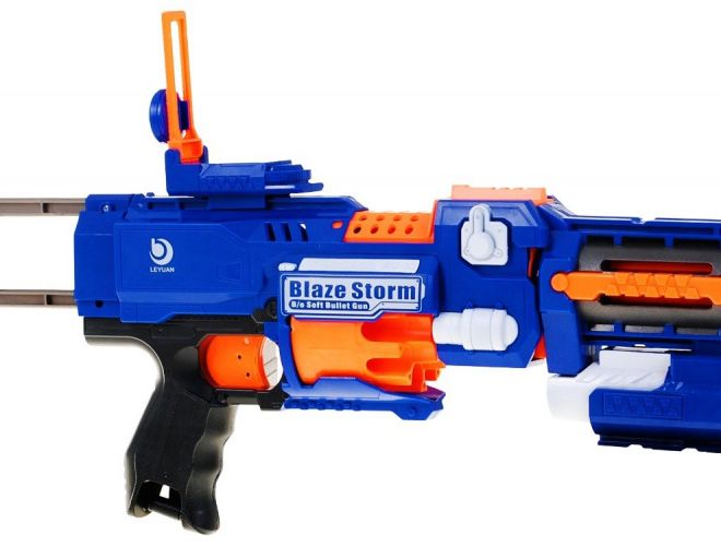 Pistole 2 v 1 pro děti 8+ Blaze Storm 20 dlouhých pěnových nábojů + laserový zaměřovač + baňka