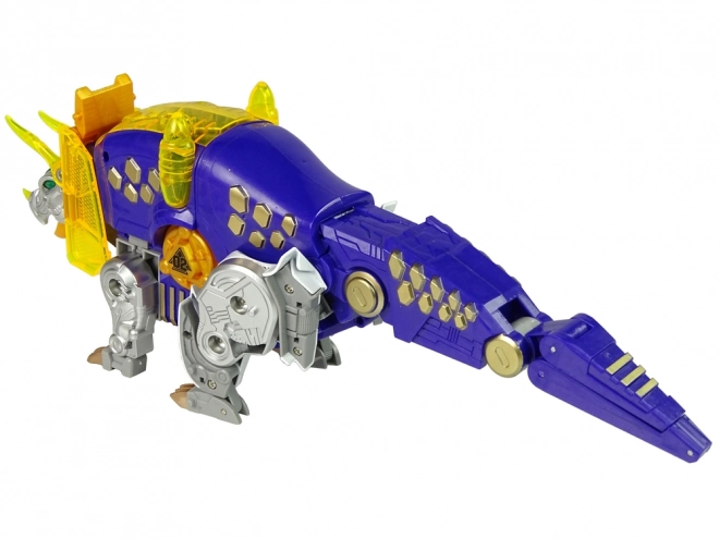 Dinobots 2v1 Dinosauří brokovnice Fialový štít Triceratops