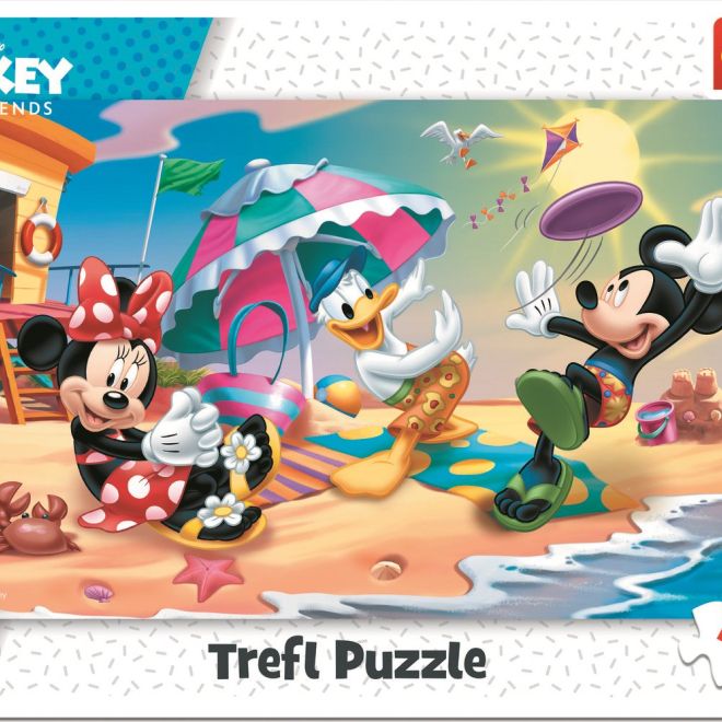 TREFL Puzzle Mickey a Minnie: Zábava na pláži 15 dílků