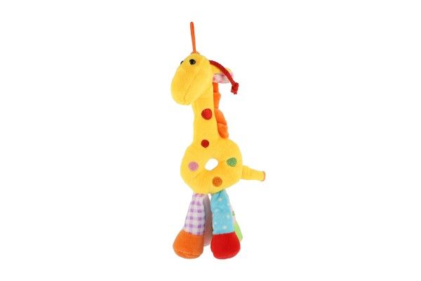 Žirafa chrastítko plyš 25cm asst 3 barvy 0+