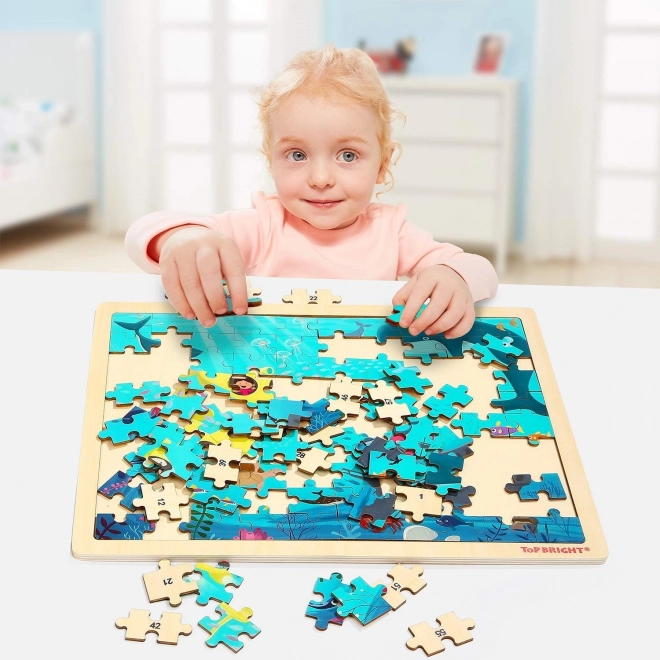 TOP BRIGHT Dřevěné puzzle Na mořském dně 100 dílků