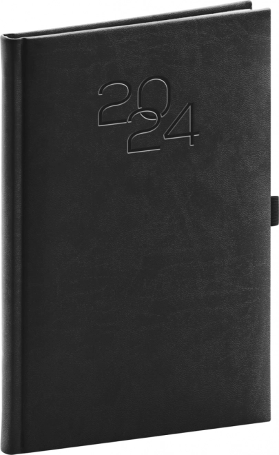 Týdenní diář Vivella Classic 2024, antracitový, 15 × 21 cm
