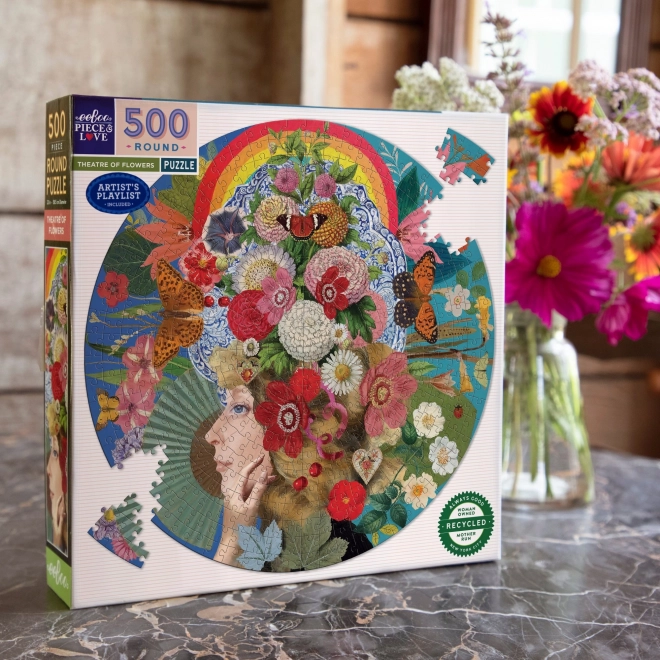 EEBOO Kulaté puzzle Divadlo květin 500 dílků