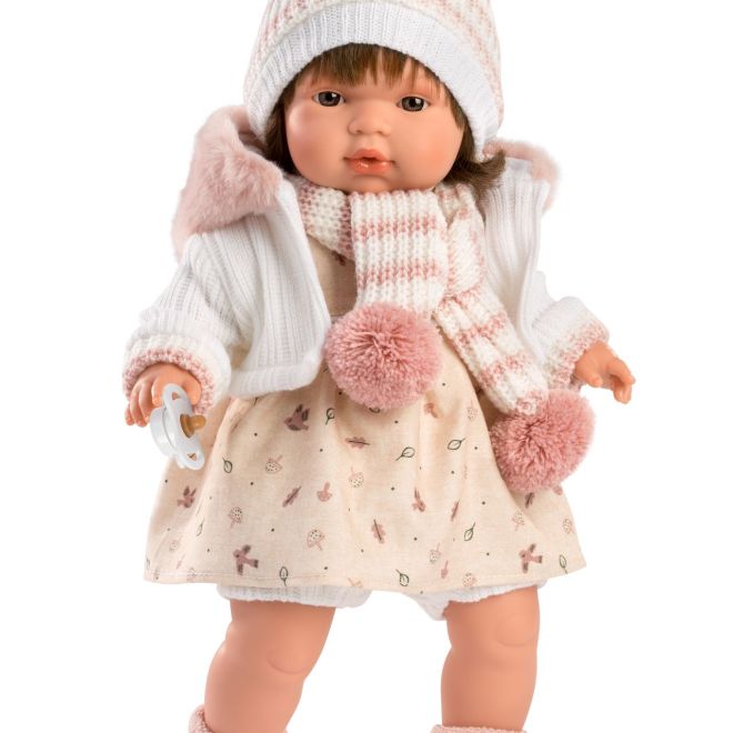 Llorens 38568 LOLA - realistická panenka se zvuky a měkkým látkovým tělem - 38 cm