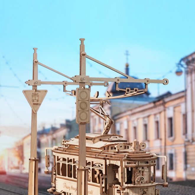 RoboTime 3D dřevěné mechanické puzzle Tramvaj
